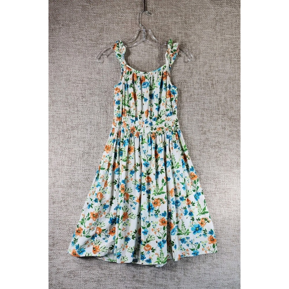 Peyton & Parker Girls Floral Midi Dress Ruffle Strap Size M (10-12) 100% Cotton - Picture 8 of 11
